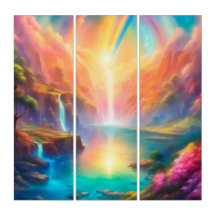 Rainbow waterfall landscape