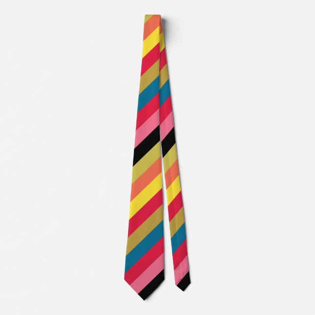 Rainbow Waterfall Stripes  Neck Tie (Front)