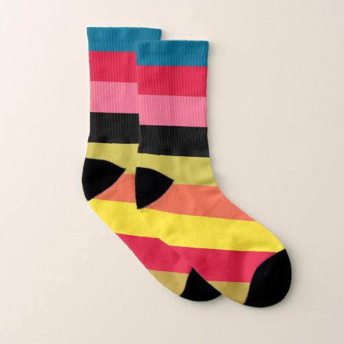 Rainbow Waterfall Stripes Socks