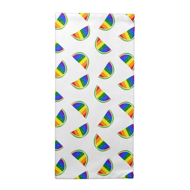 Rainbow Watermelon Pattern Cloth Napkin (Half Fold)