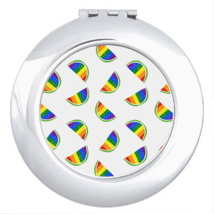 Rainbow Watermelon Pattern Compact Mirror