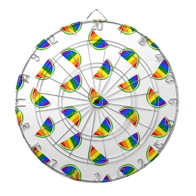 Rainbow Watermelon Pattern Dart Board (Front)
