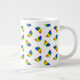 Rainbow Watermelon Pattern Giant Coffee Mug