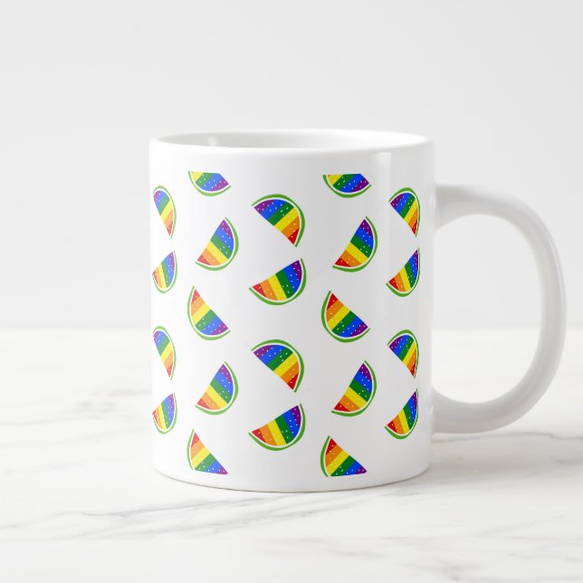 Rainbow Watermelon Pattern Giant Coffee Mug (Right)
