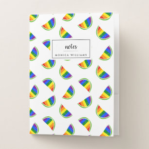 Rainbow Watermelon Pattern Pocket Folder