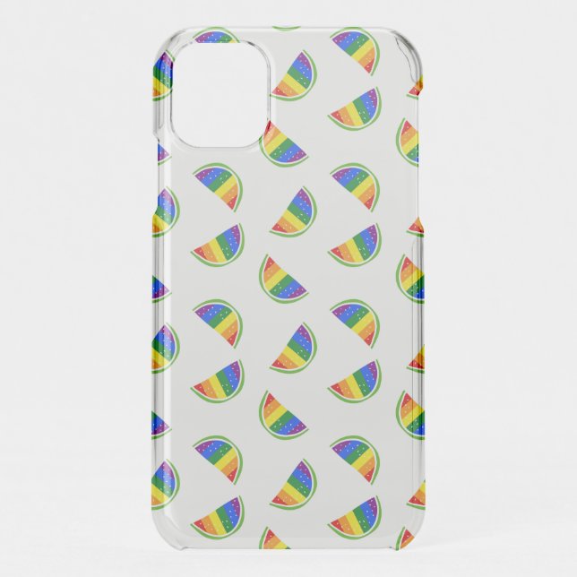 Rainbow Watermelon Pattern Uncommon iPhone Case (Back)
