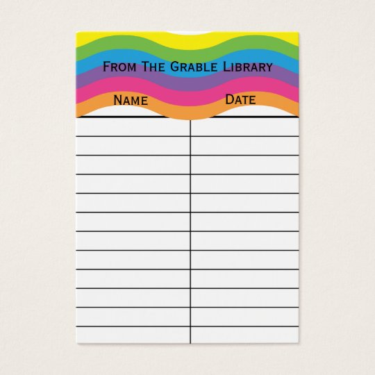 Rainbow Wave Book Return Cards
