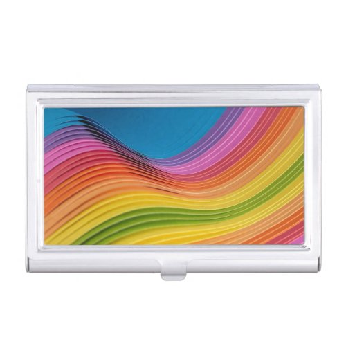 Rainbow Wave Business Card Case