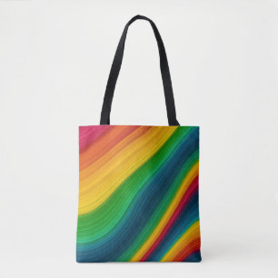 Rainbow Wave Color Flow Tote Bag