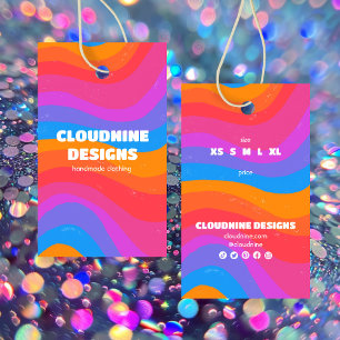Rainbow Wave CUSTOM Clothing Size Price Hang Tag