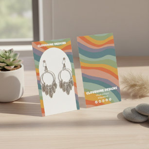 Rainbow Wave Earring Necklace Jewelry Display Card
