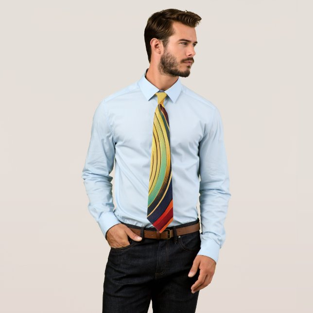 Rainbow Wave Neck Tie (In Situ)