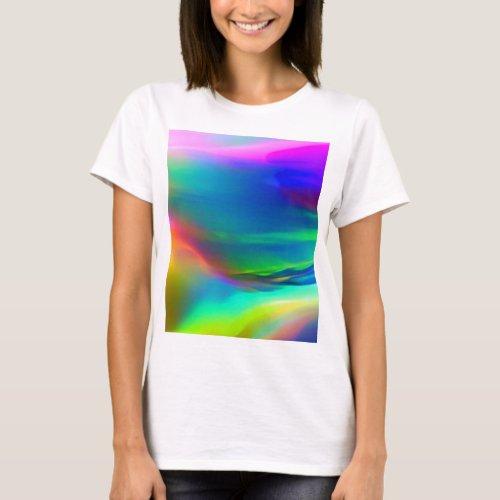 Rainbow Wave Pattern A Vibrant and Fleece Blanket T_Shirt