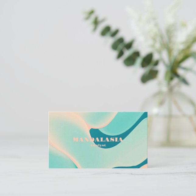  Rainbow Wave Pattern for modern minimalist Business Card (Standing Front)
