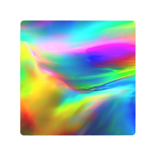  Rainbow Wave Pattern for modern minimalist Metal Print