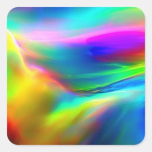 RAINBOW WAVE PATTERN FOR MODERN MINIMALISTS SQUARE STICKER