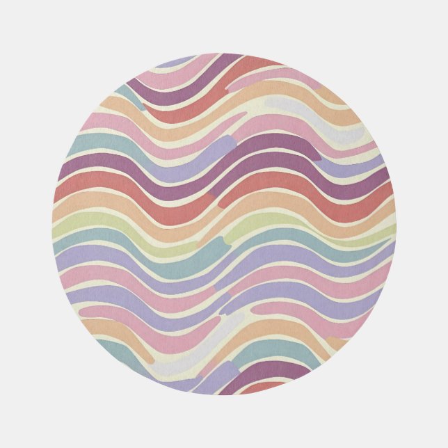 Rainbow Wave pattern Outdoor Rug (Front)