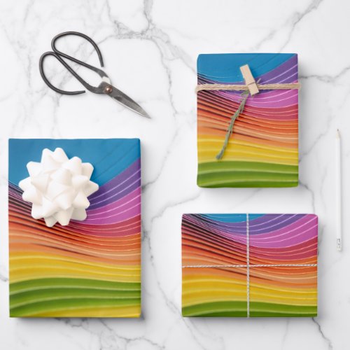 Rainbow Wave Wrapping Paper Sheets