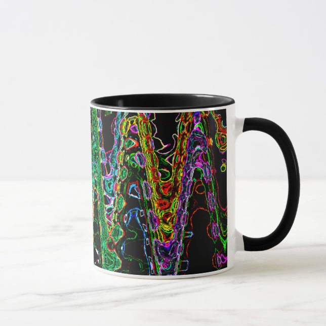 Rainbow Waveforms Abstract Art Mug (Right)