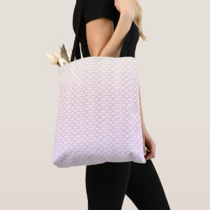 Rainbow Waves Abstract Beach Mermaid Scales Tote Bag