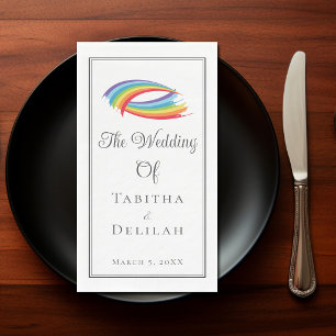 Rainbow Waves Beautiful Personalized Wedding Paper Guest Towels