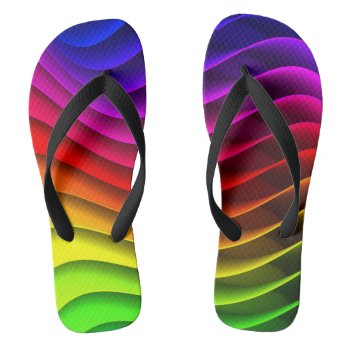 Rainbow Waves Flip Flops by Shop_Gifts at Zazzle