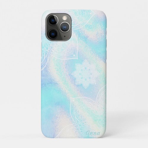  Rainbow Waves Holographic Iridescent Mandalas iPhone 11 Pro Case