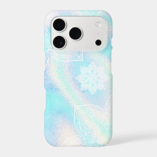 *~* Rainbow Waves Holographic Iridescent Mandalas iPhone 17 Pro Case
