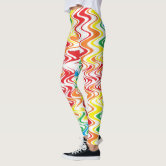 Multi Colored Floral Abstract Tentacle Swirl Artsy Leggings