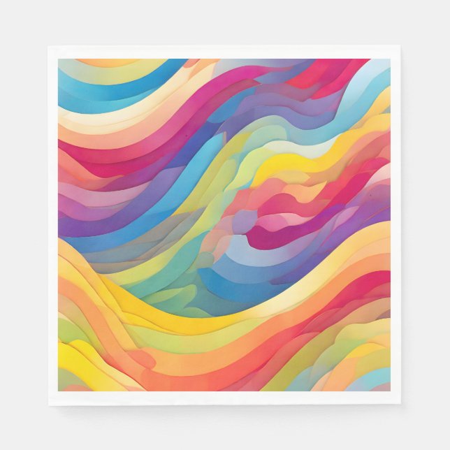 Rainbow Waves Napkins (Front)