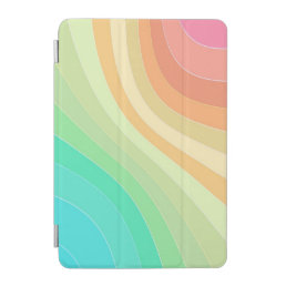 Rainbow Waves Pastel Colors iPad Mini Cover