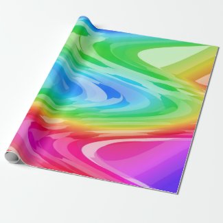 Rainbow Waves Wrapping Paper