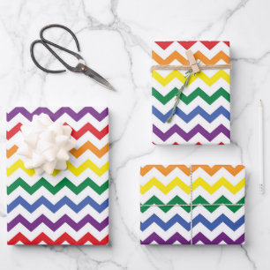 Rainbow Wavy Lines Wrapping Paper Sheets