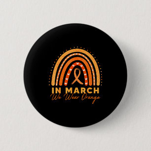 Rainbow We Wear Orange Multiple Sclerosis Awarenes Button