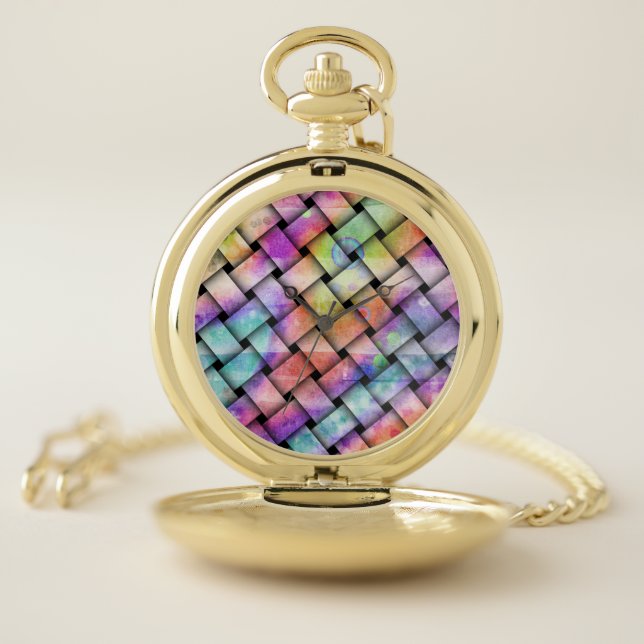 RAINBOW WEAVE Abstract  Design Pocket Watch (Inside)