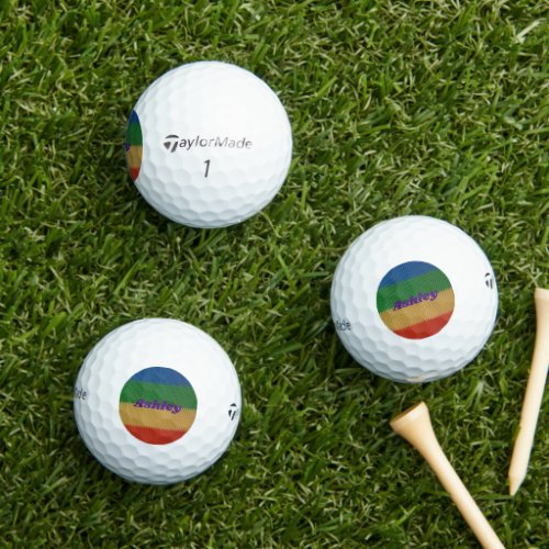 Rainbow Weaved Stripes  Golf Balls