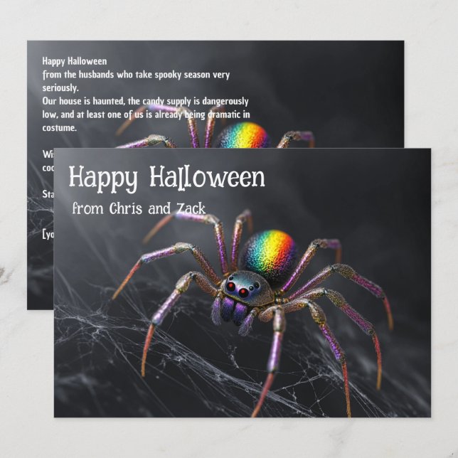 🌈🕷️Rainbow Web Magic Halloween card (Front/Back)