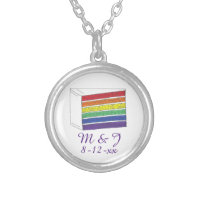 Rainbow Wedding Cake Slice Gay Pride Month LGBTQ