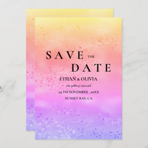 Rainbow Wedding Colorful trendy love Save the date