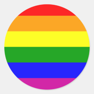 Rainbow Wedding/Gay Pride Classic Round Sticker