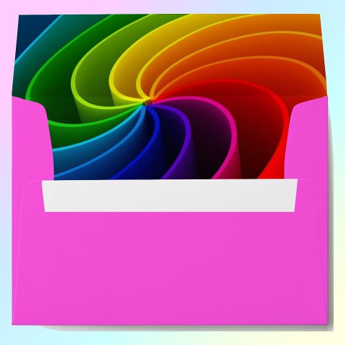 Rainbow Wedding Invitation Envelope Inside Print