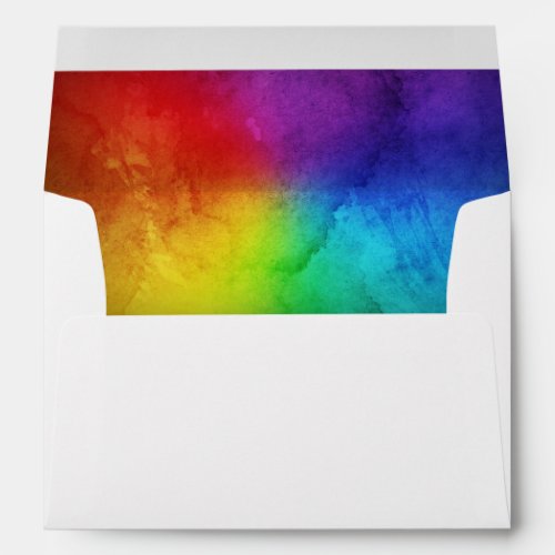 Rainbow Wedding Invitation Inside Print Envelope