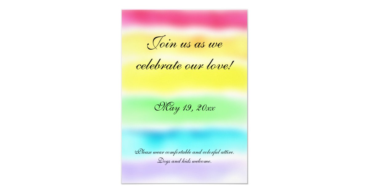 Rainbow Wedding Invitation Invitation 9862