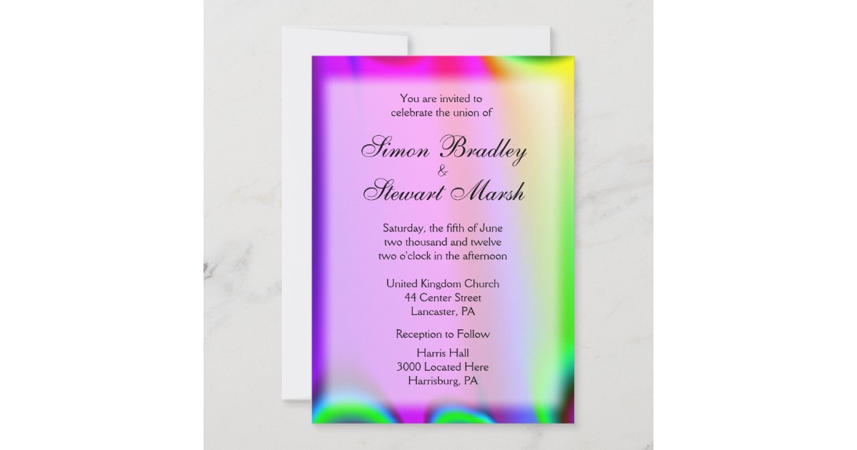 Rainbow Wedding Invitations Zazzle 5517