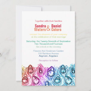 Rainbow Wedding Invitations Online Custom Template