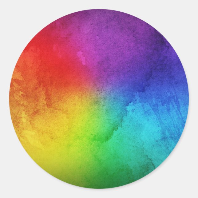 Rainbow Wedding Personalize Envelope Seal Sticker (Front)