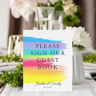 Rainbow Wedding Please Sign Our Guest Book Sign