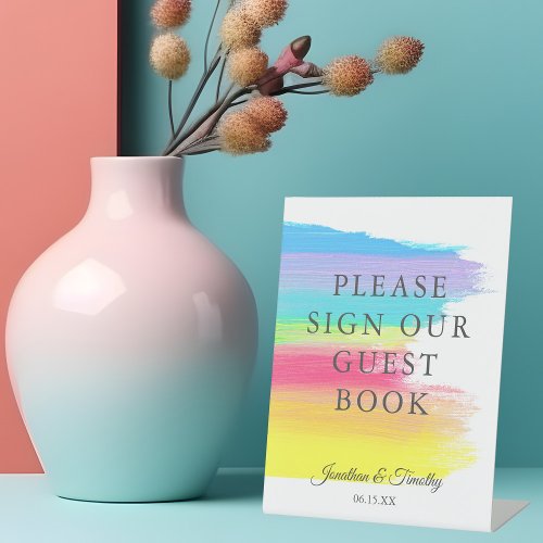 Rainbow Wedding Please Sign Our Guest Book Sign