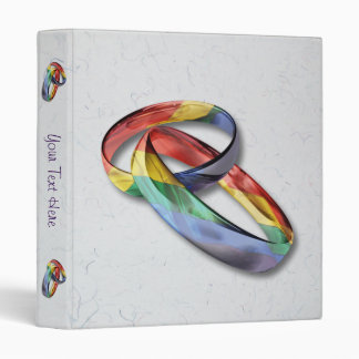 Rainbow Wedding Rings for Marriage Equality Binder