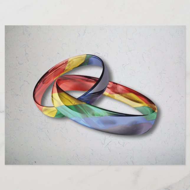 Rainbow Wedding Rings for Marriage Equality Flyer (Front)